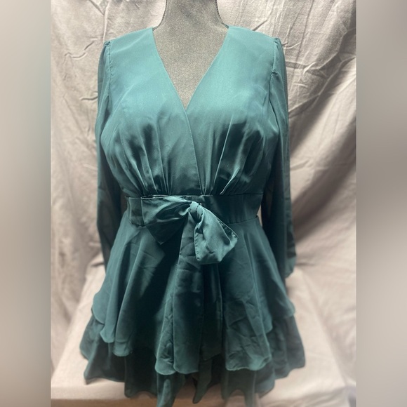 Alyce Paris Secret Dress Chiffon Romper dress M L - Picture 3 of 8